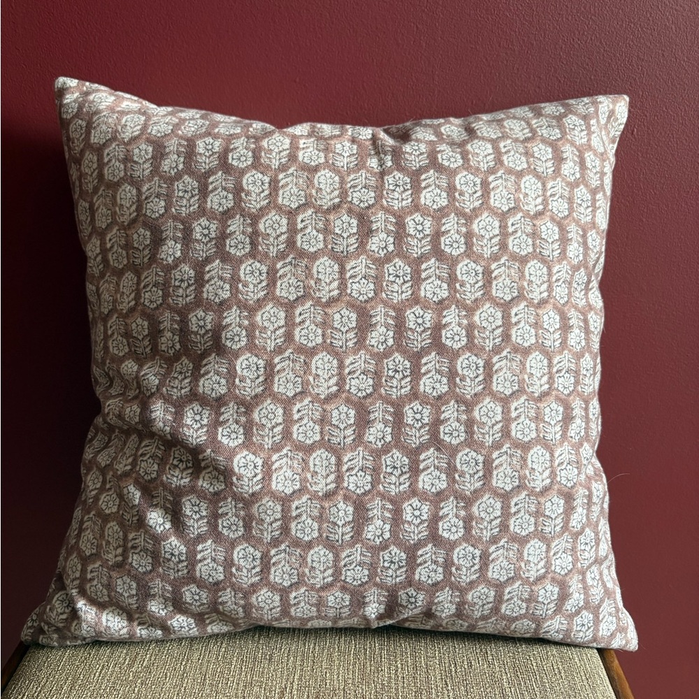 Floral colorblock Brown Decorative Throw Pillow Cover